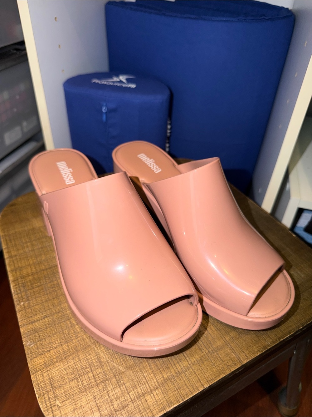 Melissa Peach-Pink Slide Mules